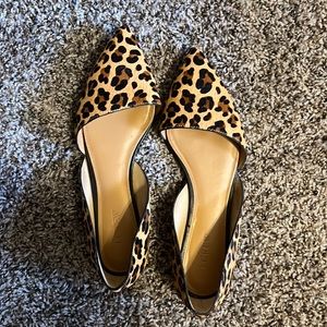 Size 10 JCrew leopard print pointy toe flats